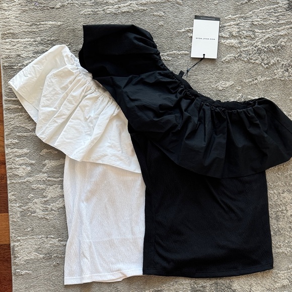 Off the Shoulder Tops Blank White - Picture 4 of 8